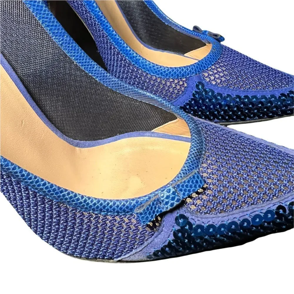 Nib Roberto Cavalli Mesh Blue heels pumps